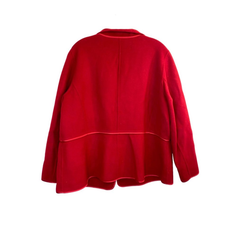 Talbots Red Wool 20W Jacket Blazer Satin Trim Festive Holiday - Picture 6 of 13
